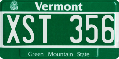 VT license plate XST356