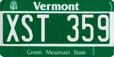 VT license plate XST359