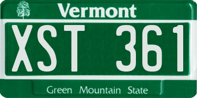 VT license plate XST361