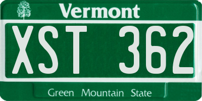 VT license plate XST362