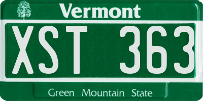 VT license plate XST363