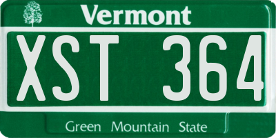 VT license plate XST364