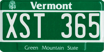 VT license plate XST365