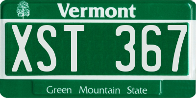 VT license plate XST367