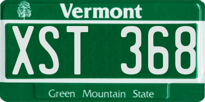 VT license plate XST368