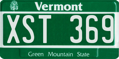 VT license plate XST369