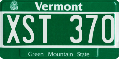 VT license plate XST370