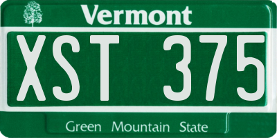 VT license plate XST375