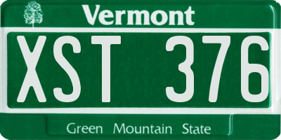 VT license plate XST376