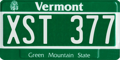 VT license plate XST377