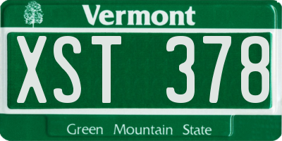 VT license plate XST378