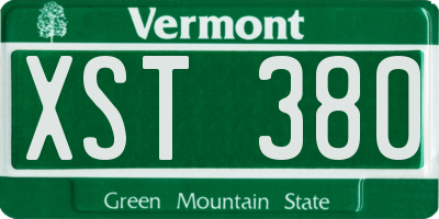 VT license plate XST380