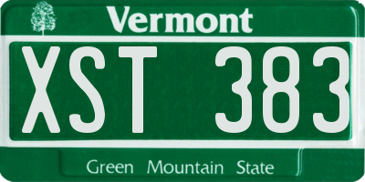 VT license plate XST383