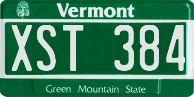 VT license plate XST384