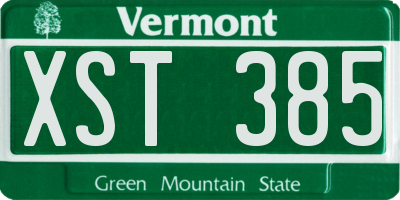 VT license plate XST385