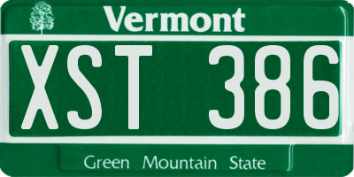 VT license plate XST386