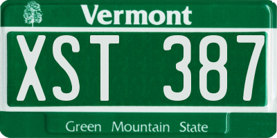 VT license plate XST387