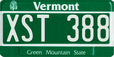 VT license plate XST388
