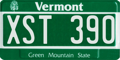 VT license plate XST390