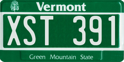 VT license plate XST391