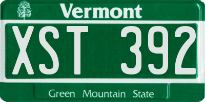 VT license plate XST392