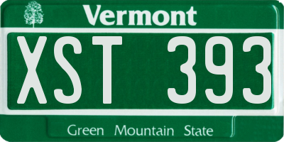 VT license plate XST393