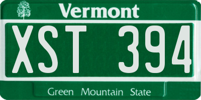 VT license plate XST394