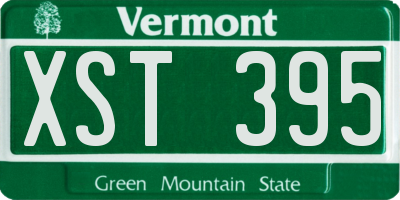VT license plate XST395