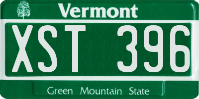 VT license plate XST396