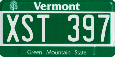 VT license plate XST397