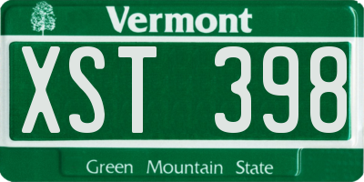 VT license plate XST398