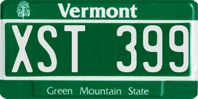 VT license plate XST399
