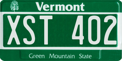 VT license plate XST402