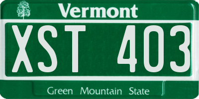 VT license plate XST403