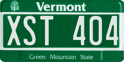 VT license plate XST404