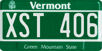 VT license plate XST406