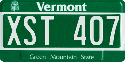VT license plate XST407