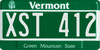 VT license plate XST412