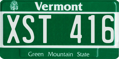 VT license plate XST416