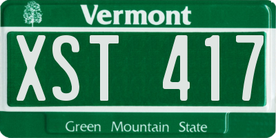 VT license plate XST417