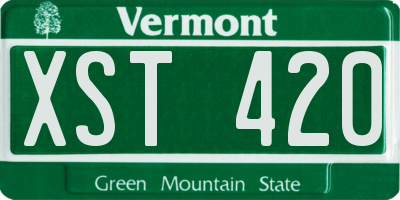VT license plate XST420