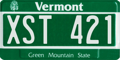 VT license plate XST421