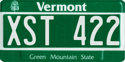 VT license plate XST422