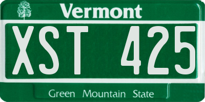 VT license plate XST425