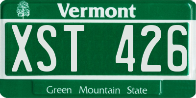 VT license plate XST426