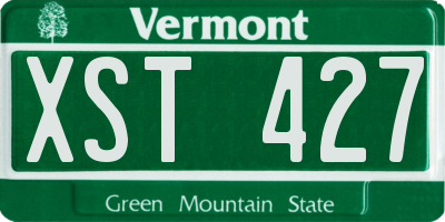 VT license plate XST427