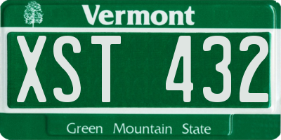 VT license plate XST432