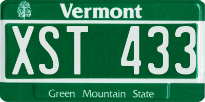 VT license plate XST433