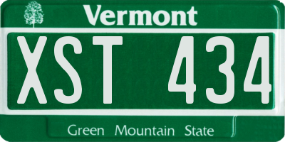 VT license plate XST434