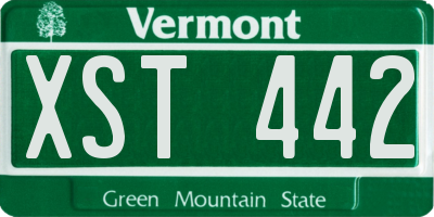 VT license plate XST442